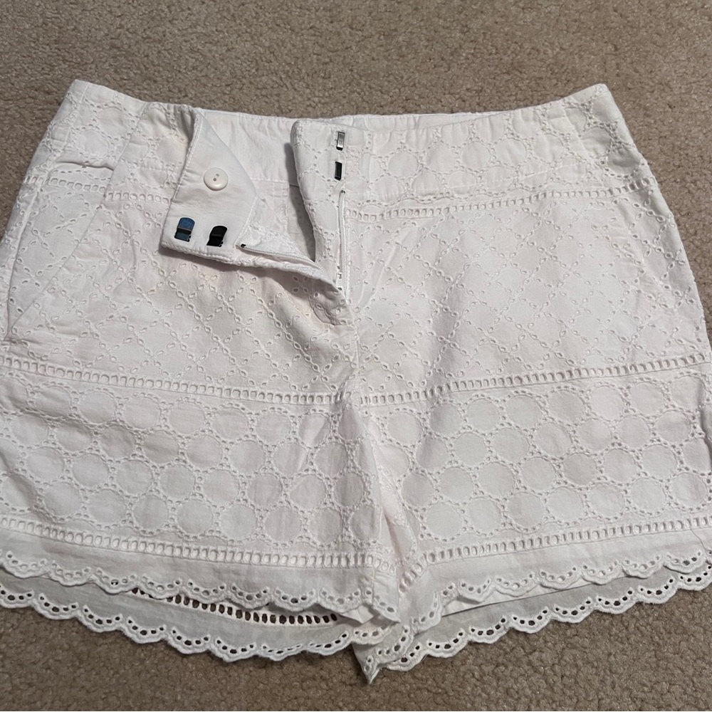 Ann Taylor Loft eye-let white shorts, 0-2